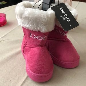 NWT Adorable pink girls bebe boots